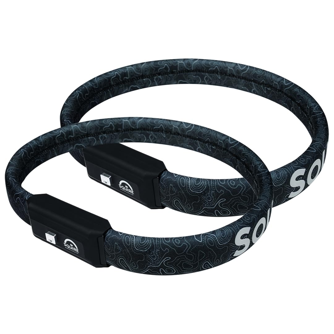 Squire Bike Locks STRAPLOK™ 35/850T Twin Pack: Tough and Lightweight Wearable Bike Locks with 35mm High Tensile Steel Core, 850mm Length, 4 Keyed Alike Keys Included