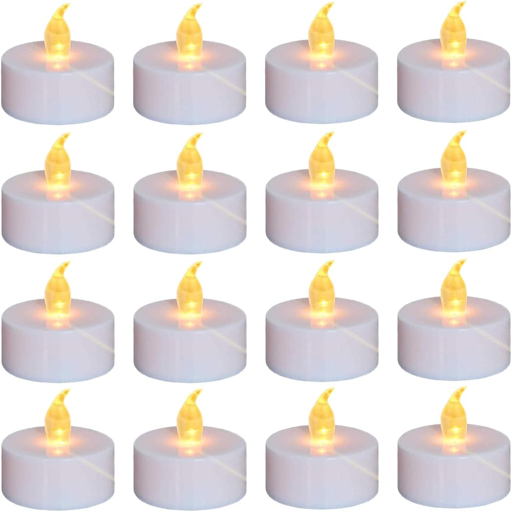 Nancia Battery Operated Flameless Tea Lights 24 Pack Warm Flicker