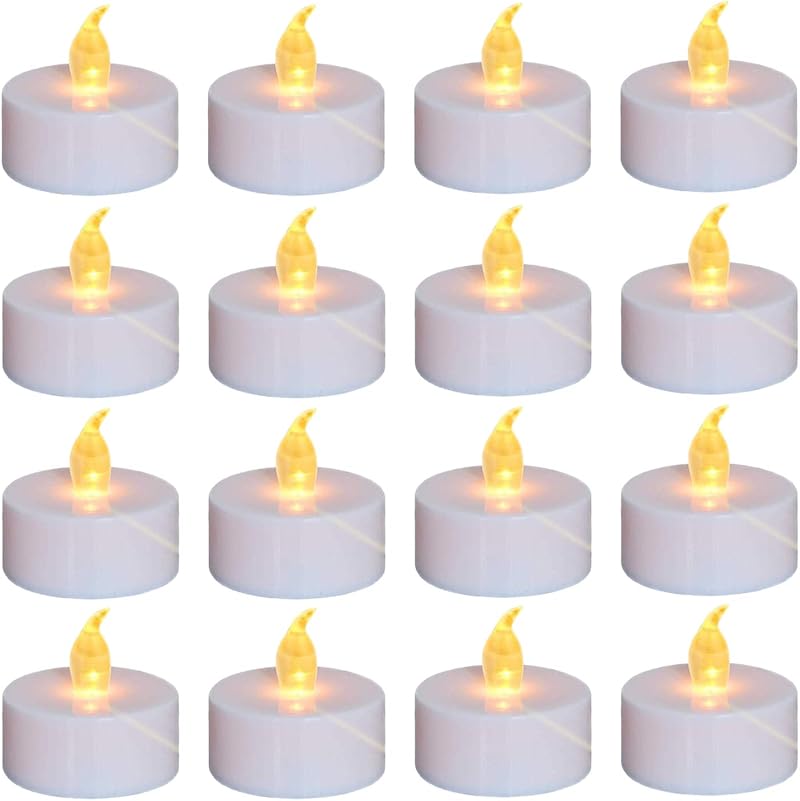 Nancia Battery Operated Flameless Tea Lights 24 Pack Warm Flicker