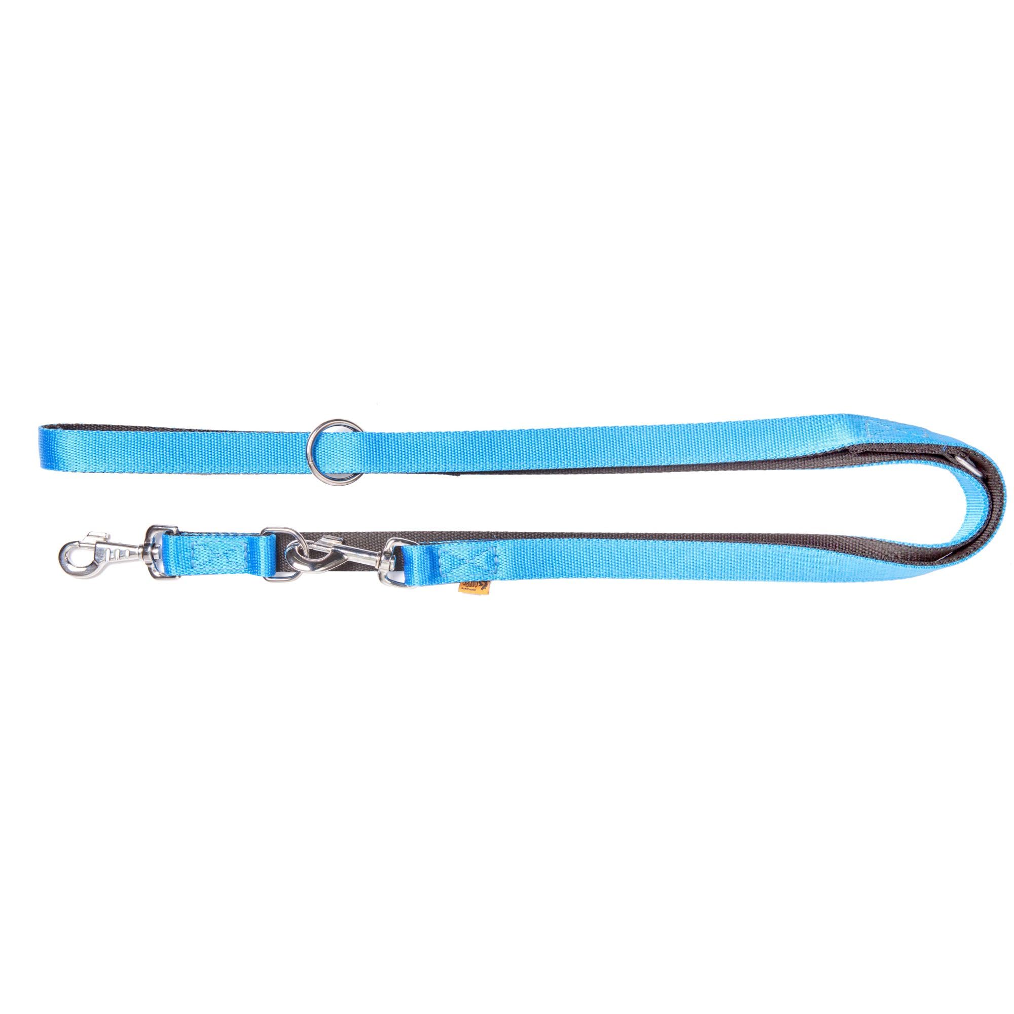 Dingo Dog Leash Blue with Black Contrast Handmade with Adjustment 14674
