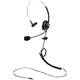 WirelessFinest Headset Headphone Hands-Free + Microphone Compatible for Only Avaya 9608 9608g 9620l A1608-i J139 J169 J179 IP VIOP Home Office Work Desktop Telephone Black