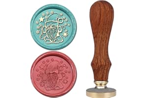 VSECUON Gnome Wax Seal Stamp,Merry Christmas Gnome Sealing Wax Stamp for Christmas New Year Envelopes Cards Sealing Decoration(Gnome Stamp)