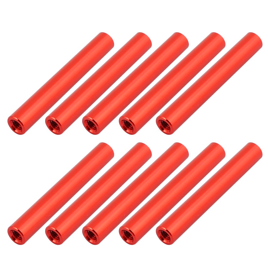 Sourcingmap 10Pcs M3 x 35mm Round Aluminum Column Alloy Standoff Spacer Stud Fastener for Quadcopter Red