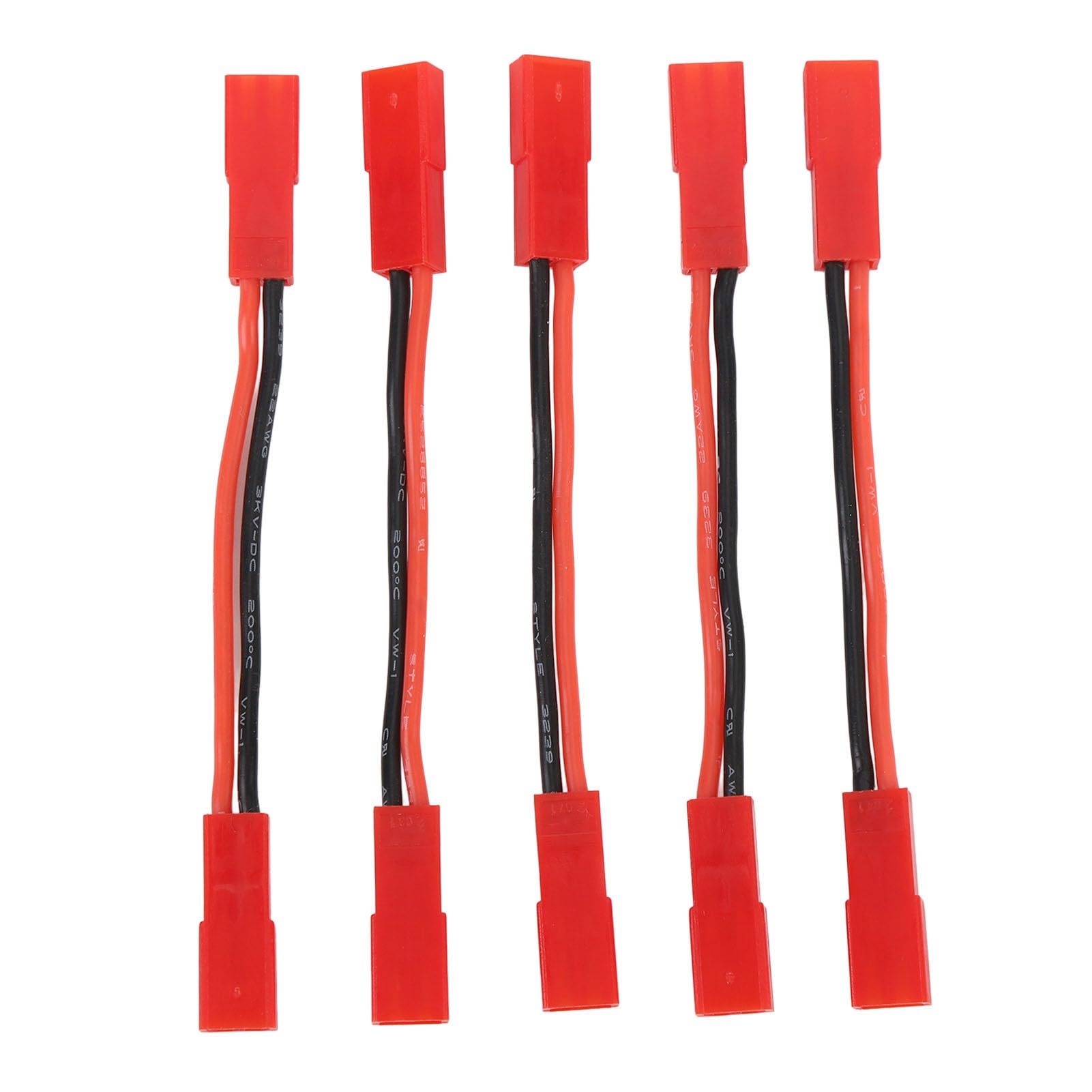 Haofy JST Female Connector 5PCS JST Female to Plug Cable 2in for RC Car ESC Motor with Durable Plastic Copper Material