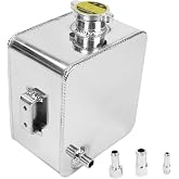 BLACKHORSE-RACING 2.5L Aluminum Coolant Radiator Overflow Expansion Tank | Universal Reservoir Recovery Water Tank Bottle for Car Truck Boat (Silver)