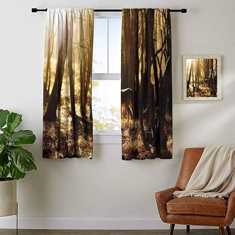Amazon Com Mozenou Cabin Decor Kitchen Curtains And Valances Set