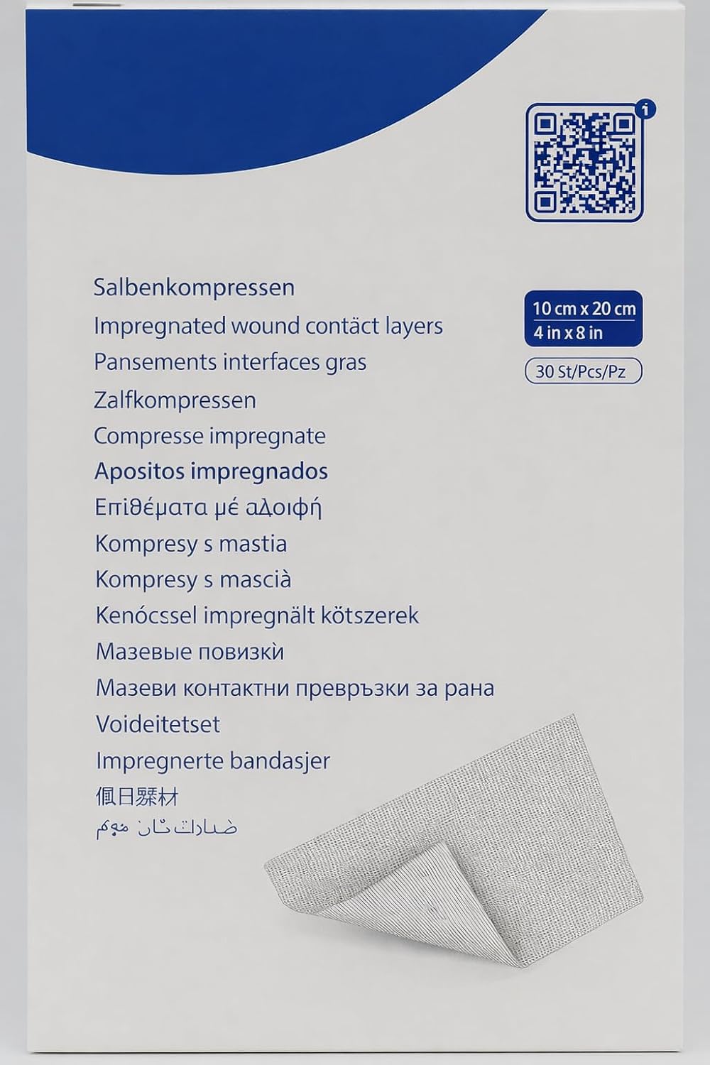 MediSale Non-Adherent Impregnated Wound Contact Layer Dressings 10 Pack 10cm x
