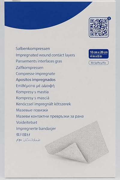 MediSale Non-Adherent Impregnated Wound Contact Layer Dressings 10 Pack 10cm x