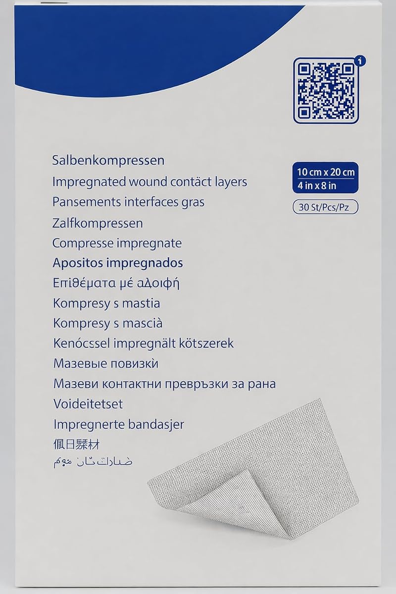 MediSale Non-Adherent Impregnated Wound Contact Layer Dressings 10 Pack 10cm x