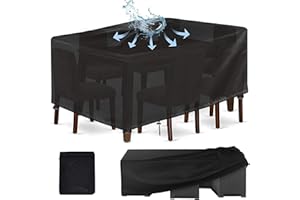 Patio Furniture Covers Waterproof Winter, Rectangular Outdoor Furniture Covers Winter, 420D Heavy Duty Oxford Outdoor Table C