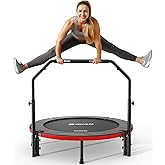 BCAN 40"/48" Foldable Mini Trampoline, Rebounder Trampoline for Adults, U/T Adjustable Foam Handle, Exercise Rebounder for Adults Indoor/Garden Workout, Max Load 330lbs/440lbs-2025