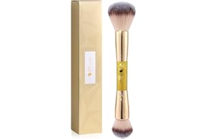 DUcare Foundation Powder Brush Double Ended Blush Makeup Brushes, Duo Bronzer Blush ideal for cream or powder