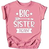 Arrow Big Sister Again Sibling Announcement Shirts for Baby and Toddler Girls Sibling Outfits