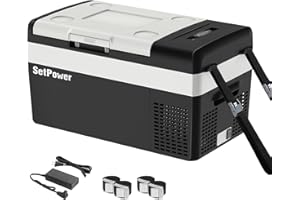 Setpower Electric Coolers for Vehicles AC/DC Car Refrigerator, 20L/21QT 12V Refrigerator Car Fridge Portable Freezer, Plug In Cooler for Truck RV SUV Van Travel Camping, Black