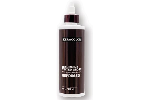 Keracolor High Shine Tinted Hair Gloss, In-Shower Hair Glaze, Sheer Color-Enhancing Glossing Treatment, Espresso, 8 Fl Oz