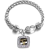Inspired Silver - Silver Square Charm Bracelet with Cubic Zirconia Jewelry