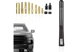 Ajxn 1 PC Car Carbon Fiber Antenna American Flag, 4.7In Polished Surface Car Radio Antenna with Screw, Compatible with Ford F150, Dodge RAM 1500 2500 3500, Jeep, Toyota, Nissan, Mazda (Black)