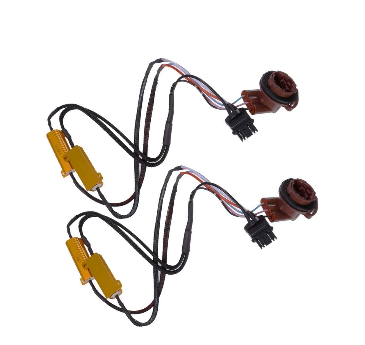 Photo 1 of Shibeiparts 2pcs 50W 6 Ohm 3157 4157 Led Load Resistors Fix Hyper Flash for Switchback LED Turn Signal Blink Light LED License Plate Lights Error Code