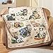 Collections Etc Quilted Throw Blanket, Charming Cat/Kitten and Floral Collage, 6