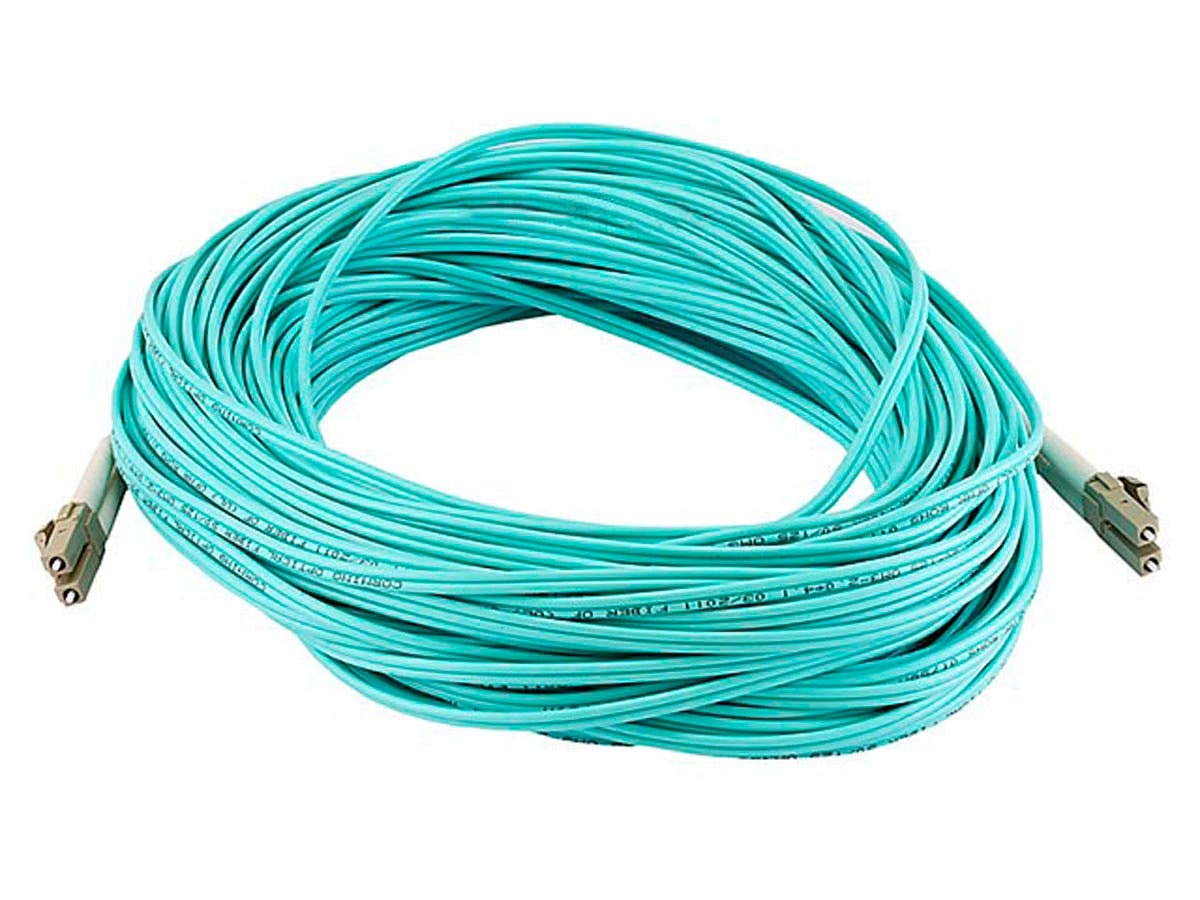 Monoprice 107625 30-Meters LC/LC Multi Mode Duplex 10GB Fiber Optic Cable - Aqua