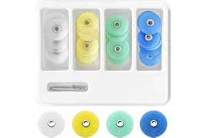 CEONAM 40 Piece 14mm Dental Polishing Discs Assorted Kit, Dental Polisher Supplies with Mandrel Stem for Material Tools, Professional Dental Accessories for Polishing and Contouring