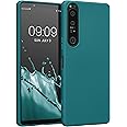 kwmobile Case Compatible with Sony Xperia 1 IV Case - Soft Slim Protective TPU Silicone Cover - Teal Matte