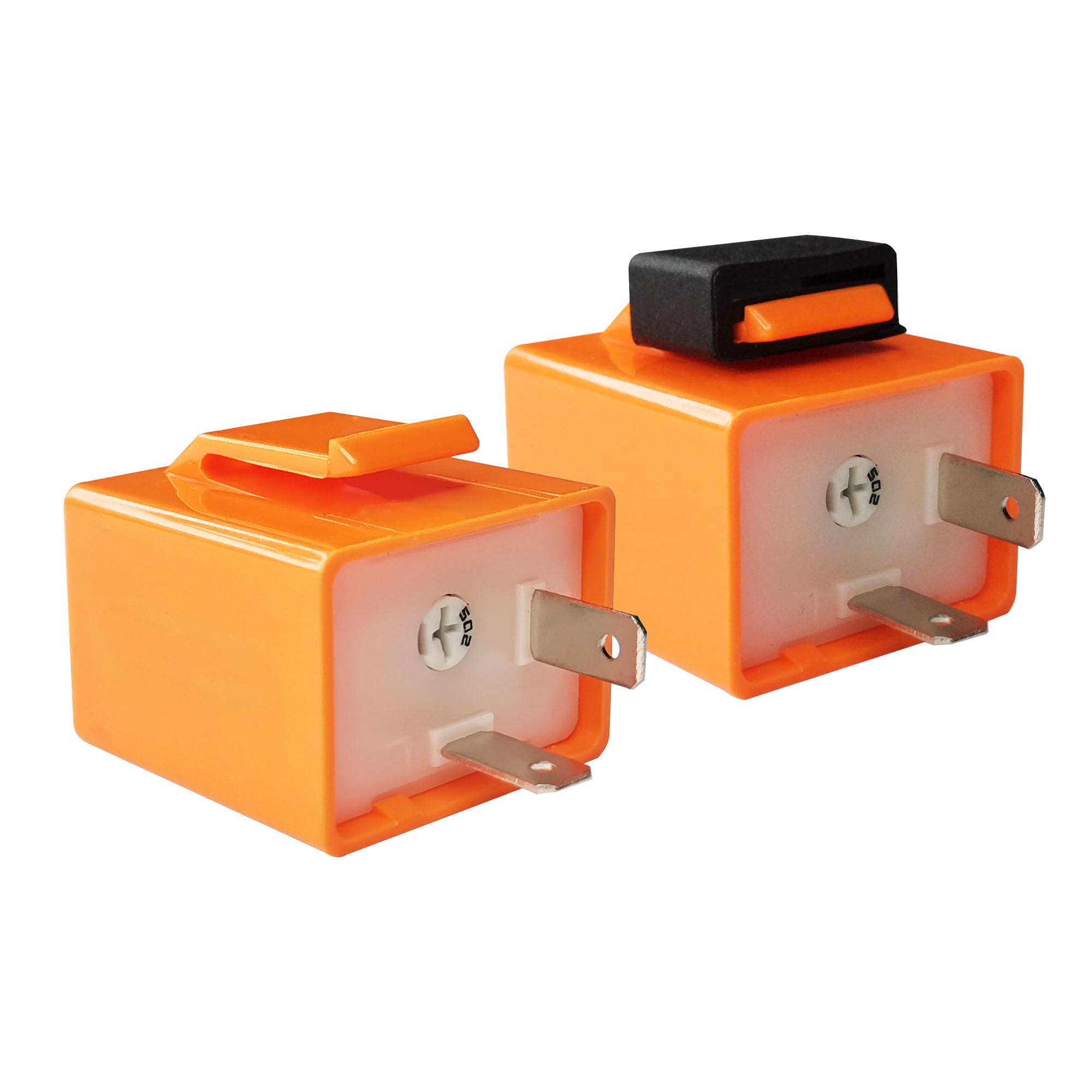 Photo 1 of CQSPMOTO 2Pcs 2-Pin 12V Speed Adjustable LED Electronic Flasher Relay Fix Motorcycle Turn Signal Hyper Flash Adjustable Motorcycle LED Turn Signal Hyper Indicator Flasher Relay Replacement