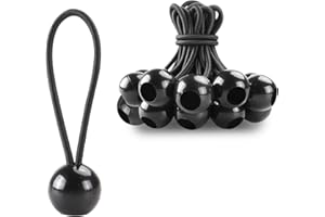 TECDW 20PCS Bungee Cord with Balls, 4 Inch Heavy Duty Elastic Ties with Balls, Polyester and Natural Latex Bungee Strap Ties 