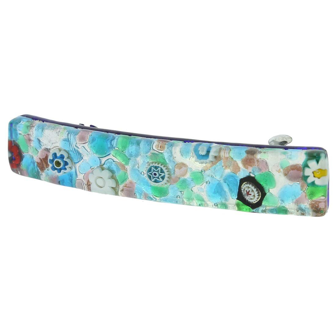 Glass Of Venice Murano Glass Venetian Reflections Hair Clip - Silver Meadow