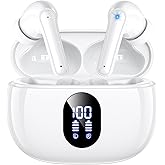 Wireless Earbuds, Hi-Fi Deep Bass Ear Buds, 48H Playtime In-Ear Headphones | 2 Mics for Clear Calls, LED Display, IPX7 Waterproof, Touch Control, Lightweight Bluetooth Earphones for iPhone/Android/TV
