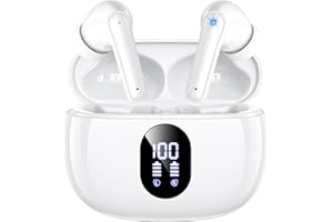 ZZU Wireless Earbuds, 2025 Ear Buds with Big Bass Stereo Sound, Lightweight Bluetooth Headphones with 48 Hours Playtime, in-Ear Fit Earphones, IPX7, Hands-Free Calls with AI for iPhone, Android, Pad