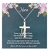 Borhmty Nurse Valentines Christmas Gifts for Women Cross Stethoscope Pendant Necklaces for Nurses Female Birthday Inspirational Gifts for Nurse Medical Gift Necklace for Women