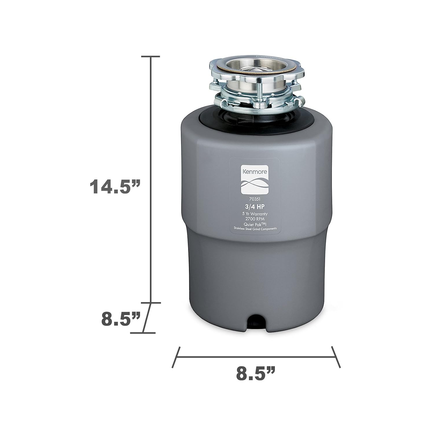 Amazon.com: Kenmore 70351 3/4 horsepower, 2700 RPM Quiet Operation Garbage  Disposer: Home Improvement