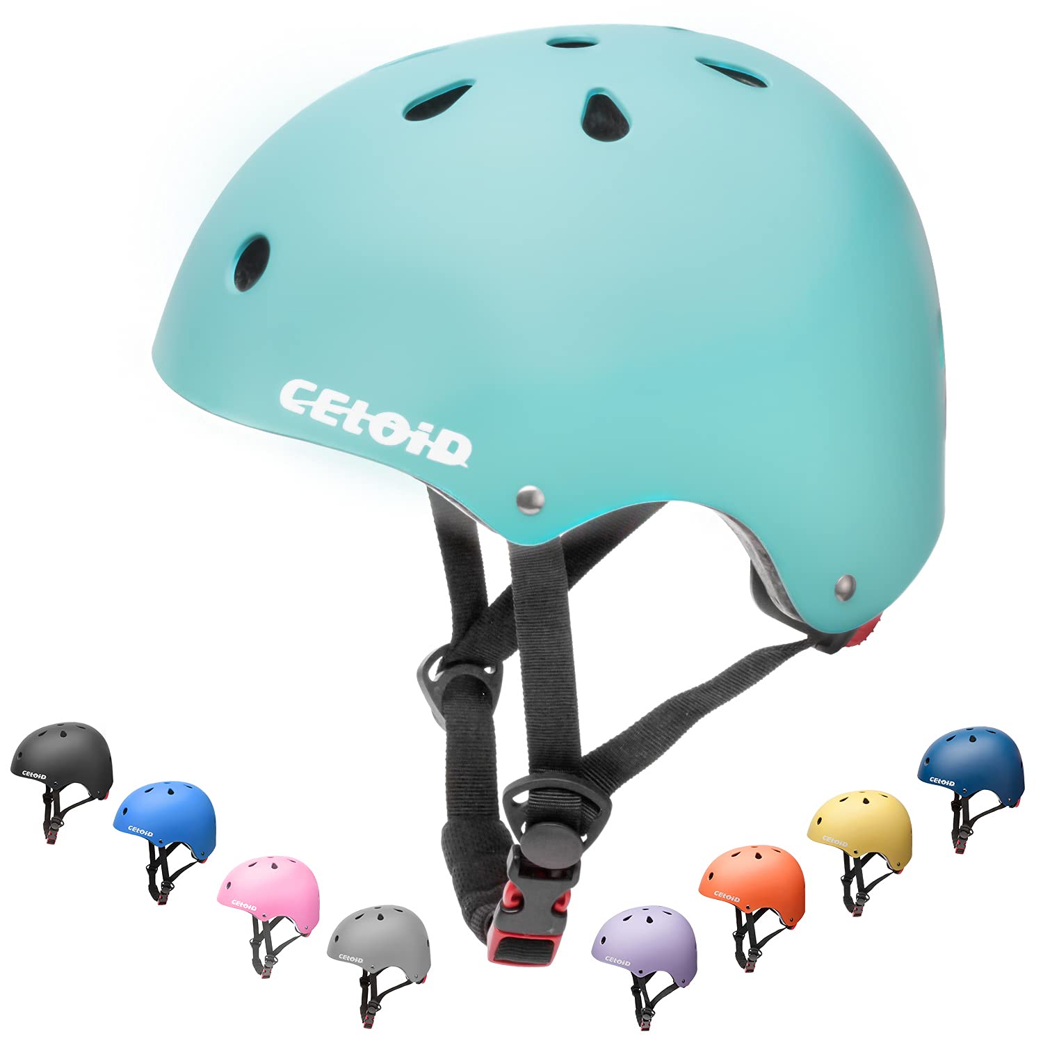 Photo 1 of CELOID Kids Bike Helmet,Toddler Skateboard Helmets for Ages 5-8-9 Years Boys Girls?Adjustable Multi-Sport Bicycle Skateboarding Football Roller Skating Scooter Rollerblade Balance Bike Helmet,L-Blue