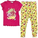 Dark Pink Peace and Love Pajamas for Girls Dark Pink Peace and Love Pajamas for Girls