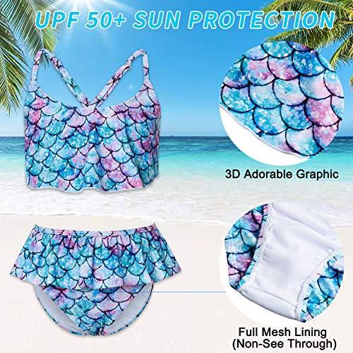 AIDEAONE Girls TwoPiece Swimsuit Cute Bikini Set Summer Beachwear For