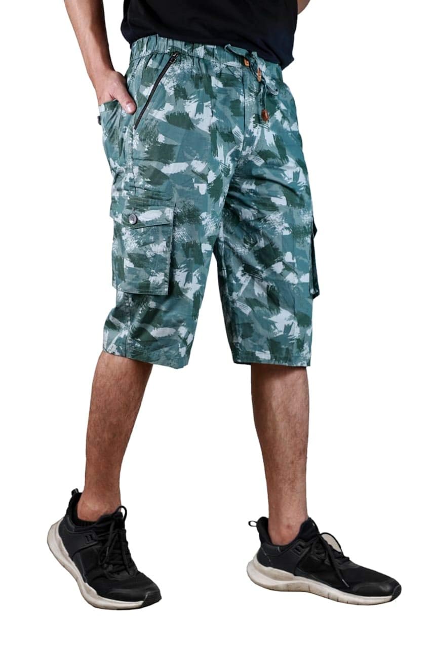 Buy Men's Printed Shorts Slim CottonLight Green at Amazon.in