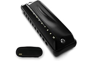 JDR Harmonica Key of G Ninja, Blues Mini Harp 10 Holes 20 Tones Musical with Protective Case for Adults Kids Beginners Profes