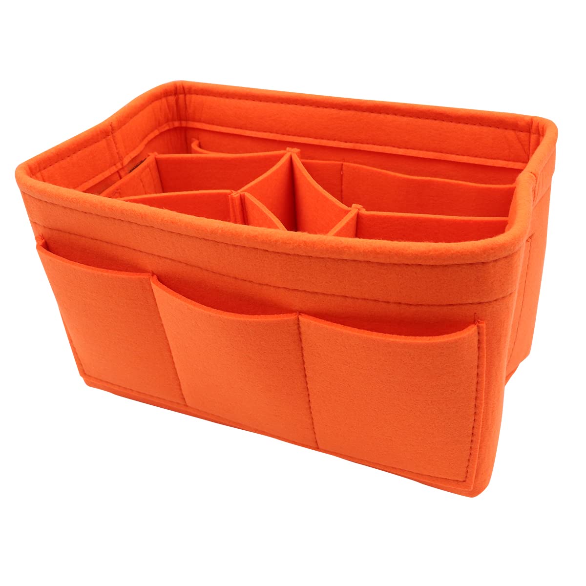 Tiardey Handbag Organiser, Felt Bag Organizer Purse Organiser Bag in Bag Handbag Liner Tote Organiser Bag Pouch - Orange