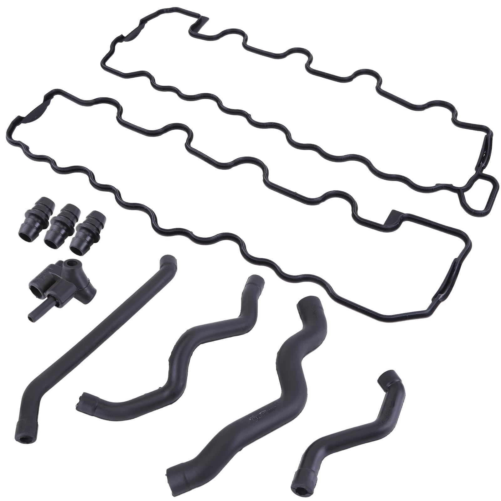 Photo 1 of Aublinto Pack of 2 Engine Valve Cover Gasket and Hose Set Fit for Mercedes-Benz ML320 ML350 ML430 E320 CLK320 C280 SLK320 C240 S500 SLK320 Replace 20180482 1120180282 1120180182 1179901578 VS50758R