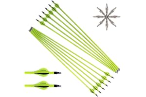 12pc ID 6.2mm .244" Custom Length 22-30 Inch Carbon Arrows Spine 500 Target Practice & Hunting Arrow Rotatable Nock for Recur