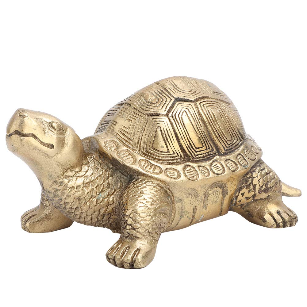 Buachois Feng Shui Brass Dragon Tortoise Statues Hand-made Longevity Turtle Ornament Symbol of Peace Wealth Health Gift for Housewarming