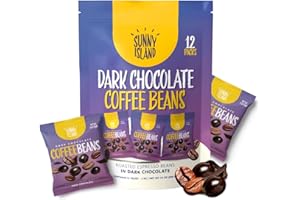 SUNNY ISLAND Dark Chocolate Covered Espresso Coffee Beans, (2 Ounces) Pack of 12