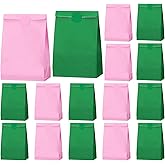 Kolldenn 24 Pcs Witch Party Favor Bags Pink and Green Paper Bags Witch Treat Goody Gift for Princess Birthday Party Supplies, 9.8 x 5 x 3.4 Inch