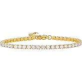 Gold Chain Tennis Bracelet for Women Dainty Non Tarnish Cubic Zirconia Adjustable Stainless Steel Chain Bracelet Elegant Bride Wedding Bracelet Trendy Jewelry Gifts