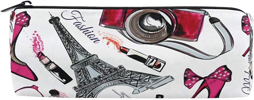Pencil Case Perfume Eifel Tower Shoe Pen Bag Students Stationery Storage Pouch, Makeup Pouch Wallet