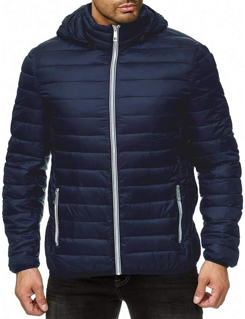Adamoka Herren Steppjacke Herbst Winter Warm Reißverschluss Windjacke
