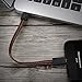 PowerOnKey PU Leather Micro USB Cable (Pack of 2): Fast Charging and Data Transfer Cord for Android Devices, Stylish Smartphone Cable, Discreet Keychain Ring Design – Black & Brown