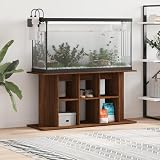 vidaXL Aquarium Stand Engineered Wood Fish Tank Holder with Storage Brown Oak view 2