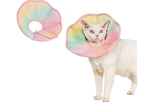 TOUCHDOG Adjustable Soft Cat Cone Collar - Waterproof Recovery Collar for Cats After Surgery, Lightweight Elizabethan Collar for Kittens, Small to Large (Pink Gradient Color, XS)